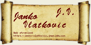 Janko Vlatković vizit kartica